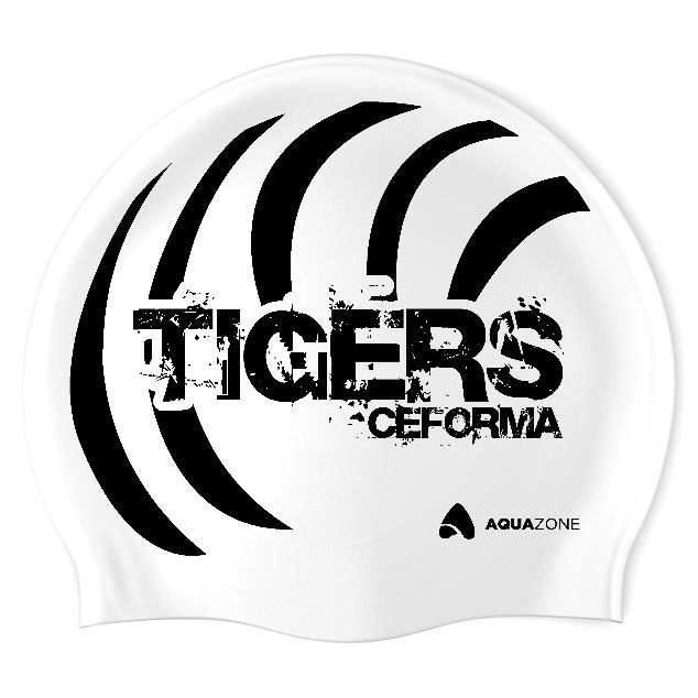 Tigers Ceforma (WHT/01) - Wrinkle-Free Silicone Swimming Cap