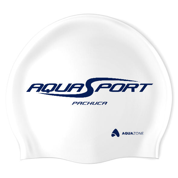 AQUASPORT (WHT-02) - Gorra Redonda de Silicón para Natación