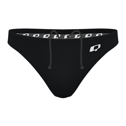 Solid Black - Solid Waterpolo Brief Swimsuit