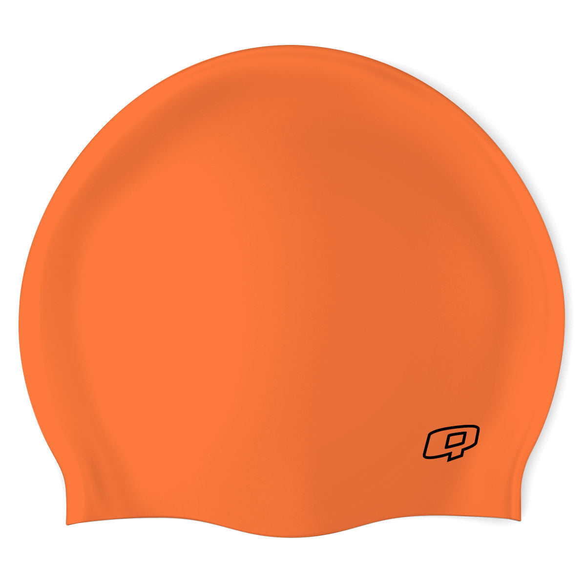 Q - Neon Orange - Wrinkle-Free Silicone Swimming Cap