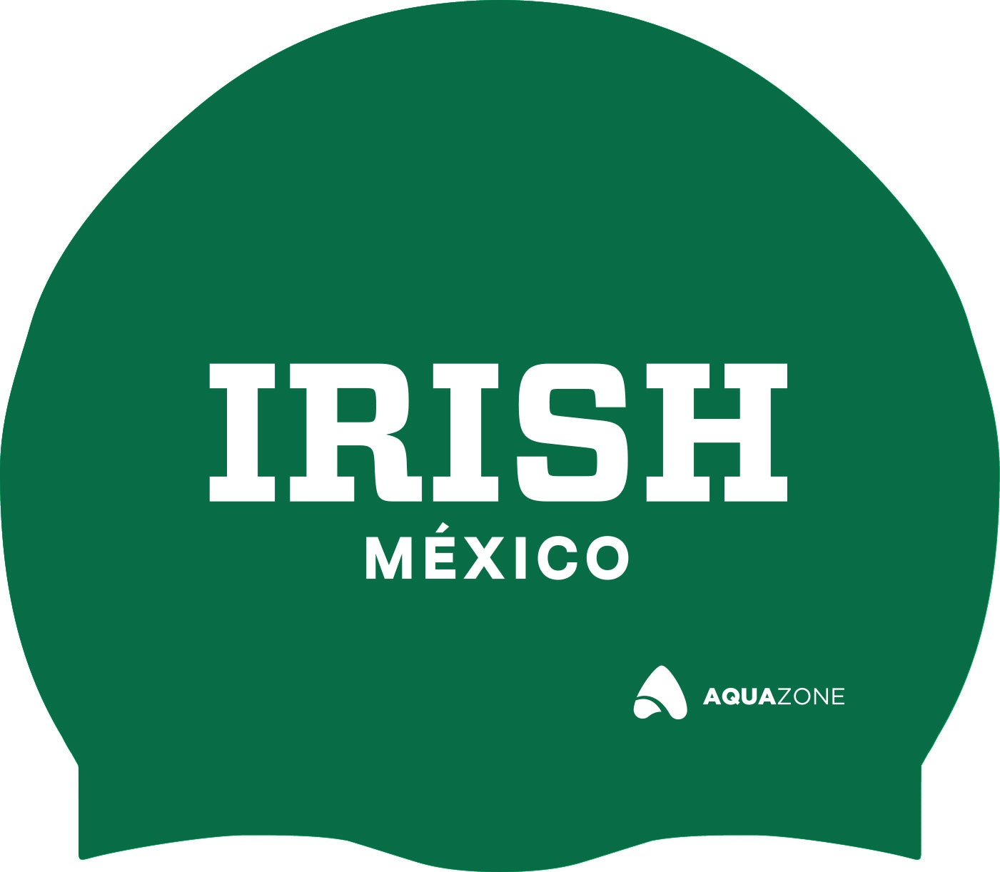 GORRA DE SILICON AQUA ZONE LISA  VERDE LOGO IRISH MEXICO