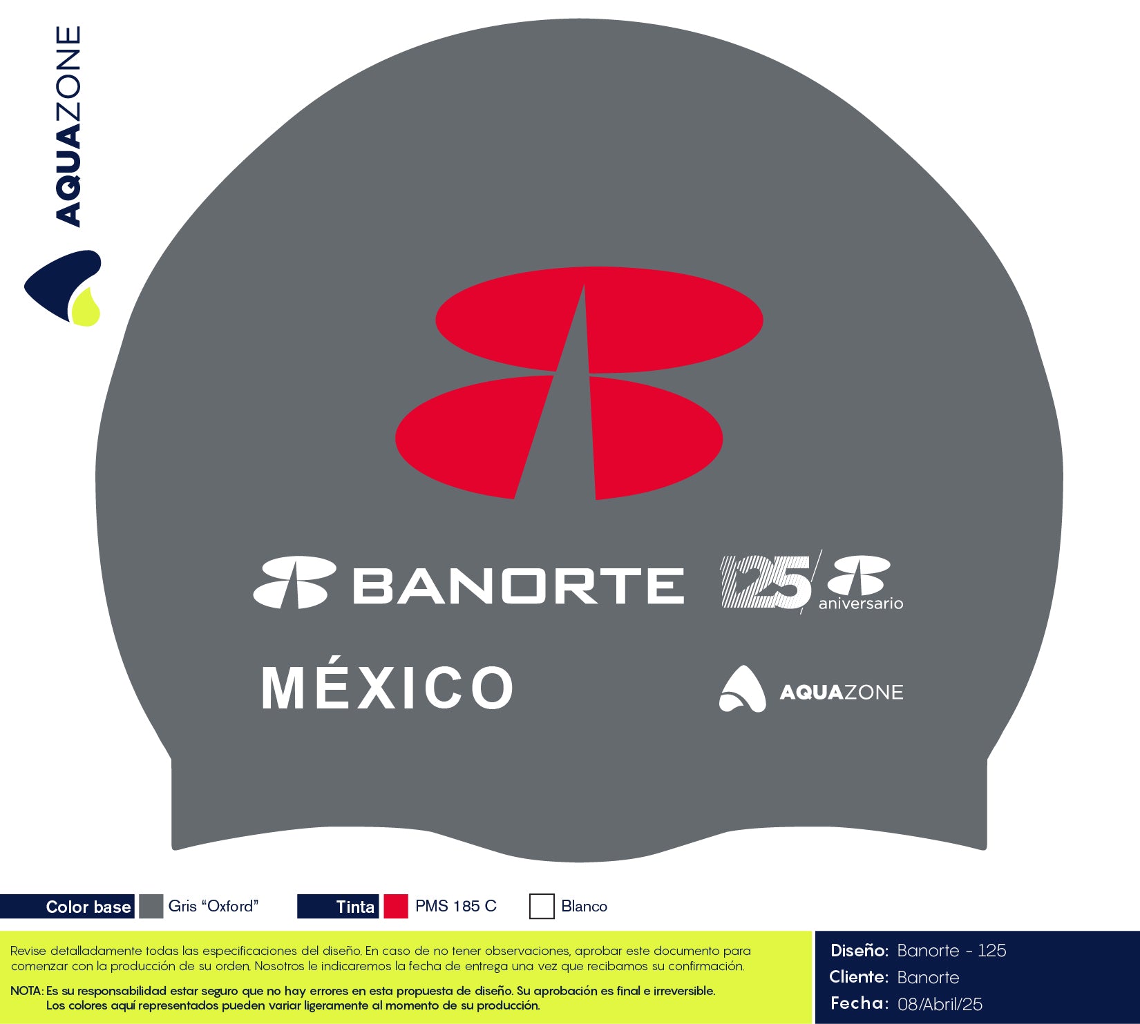 Banorte 2025 - Classic Silicone Swimming Cap