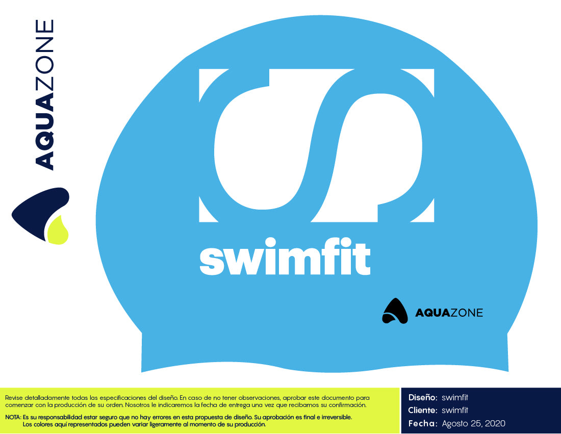 GORRA DE SILICON AQUA ZONE LISA - SWIMFIT ZAIDA