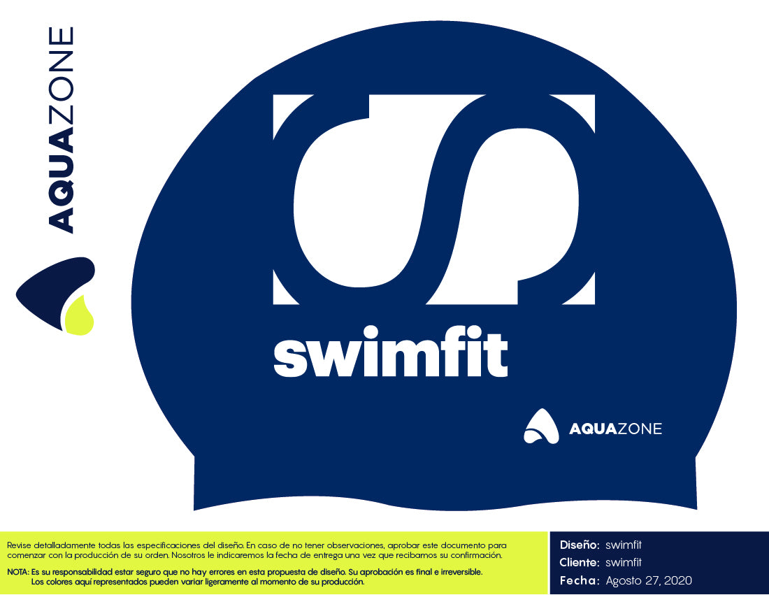 GORRA DE SILICON AQUA ZONE LISA - SWIMFIT ZAIDA