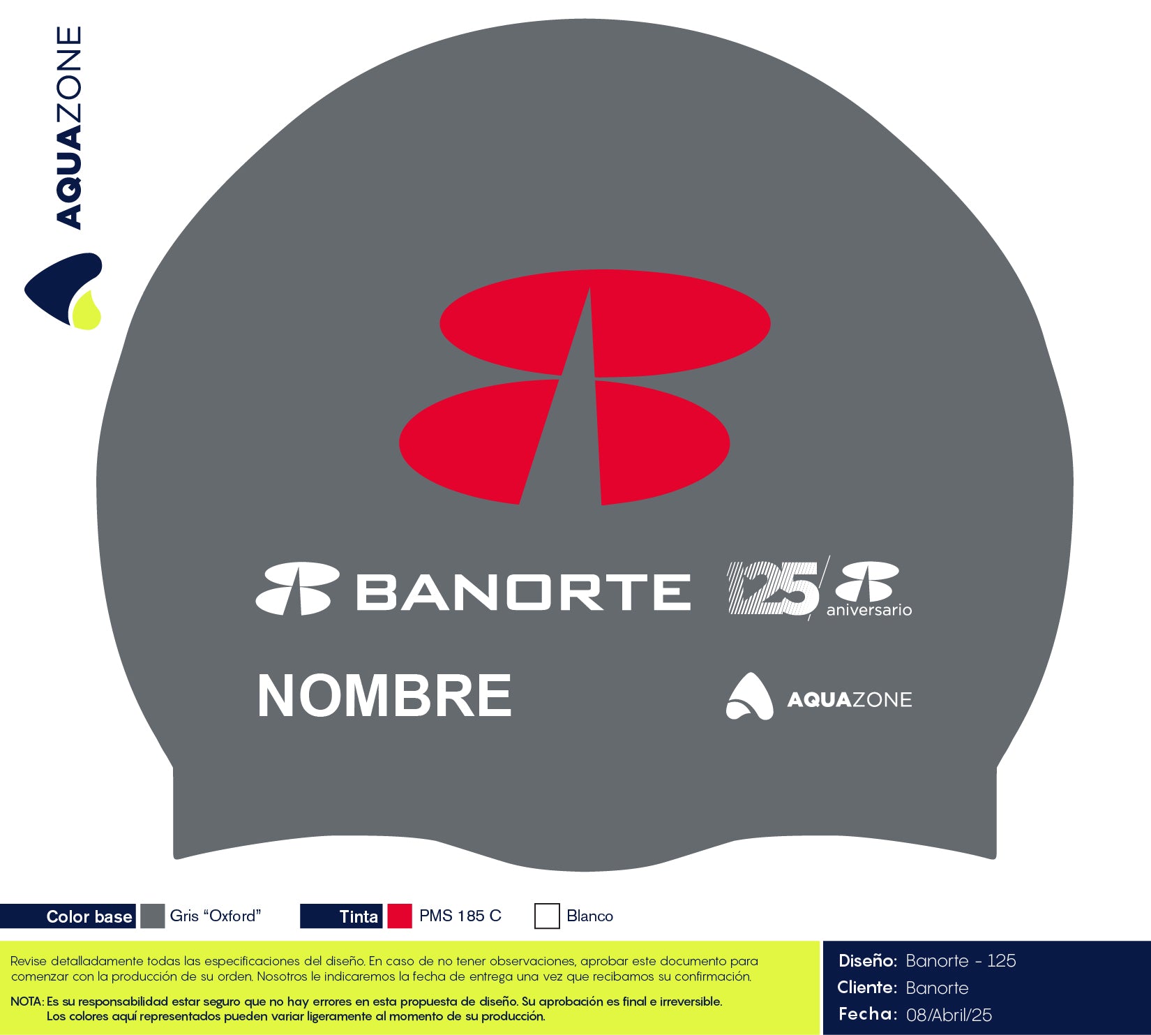 Banorte 2025 - Classic Silicone Swimming Cap