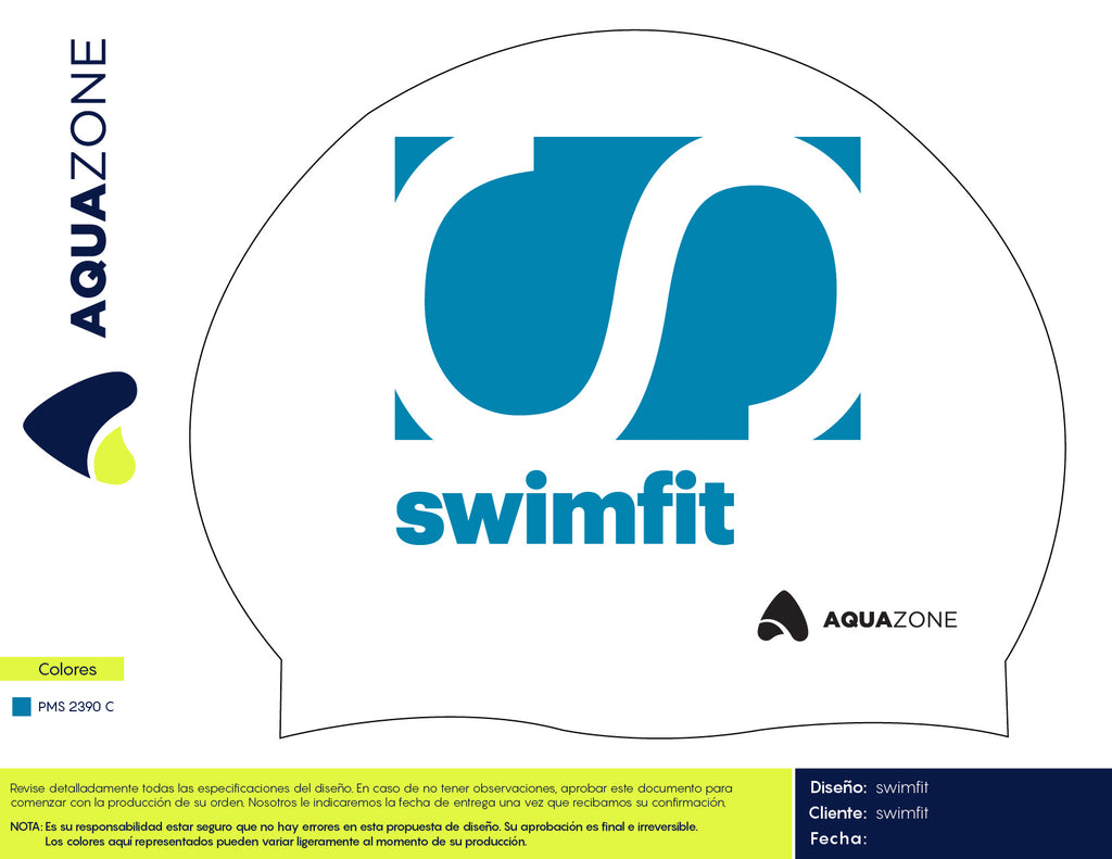 GORRA DE SILICON AQUA ZONE LISA - SWIMFIT ZAIDA