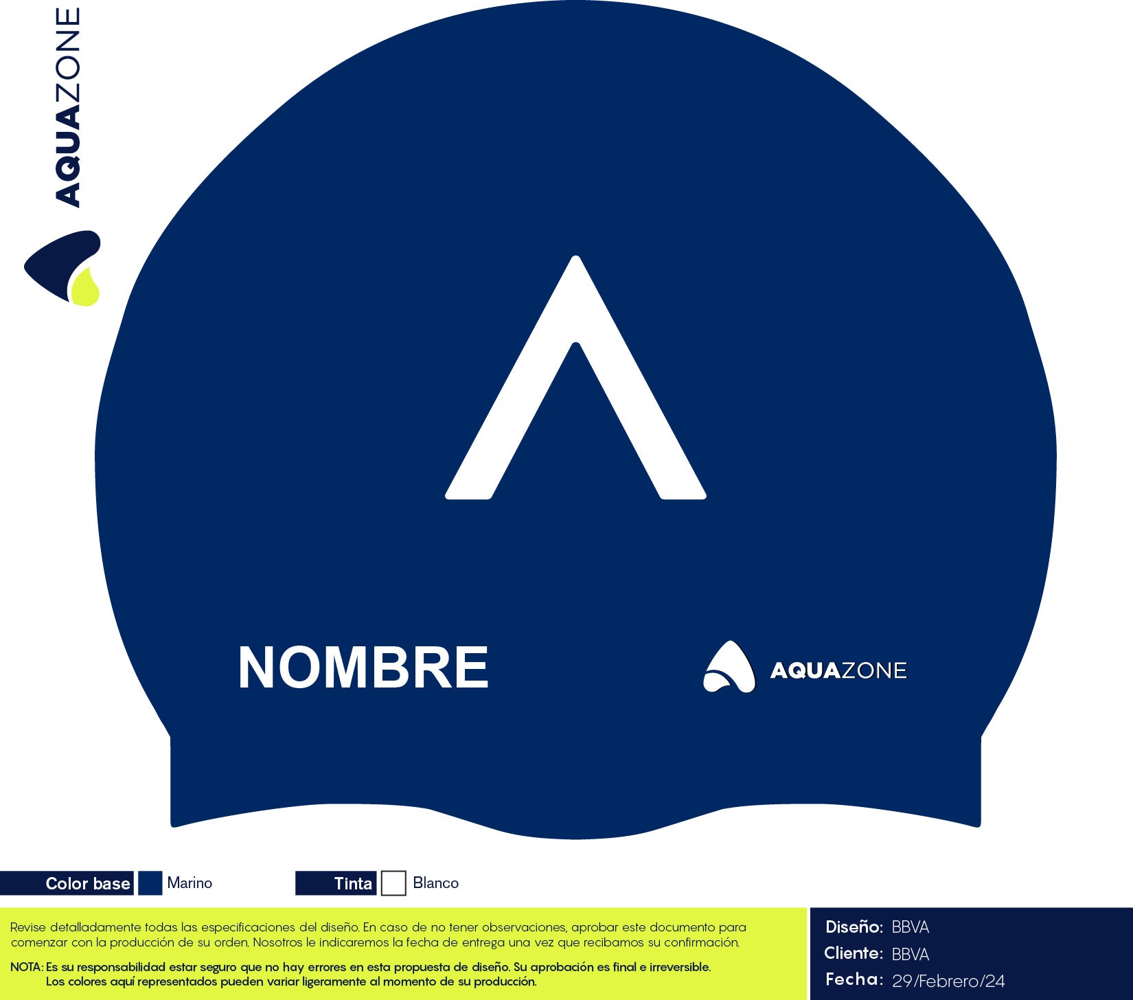 GORRA SILICON AZ MARINO SERIGRAFIA 2 TINTAS PERSONALIZADO BBVA