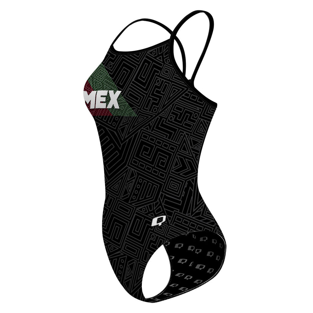 Tricolor - Skinny Strap Swimsuit
