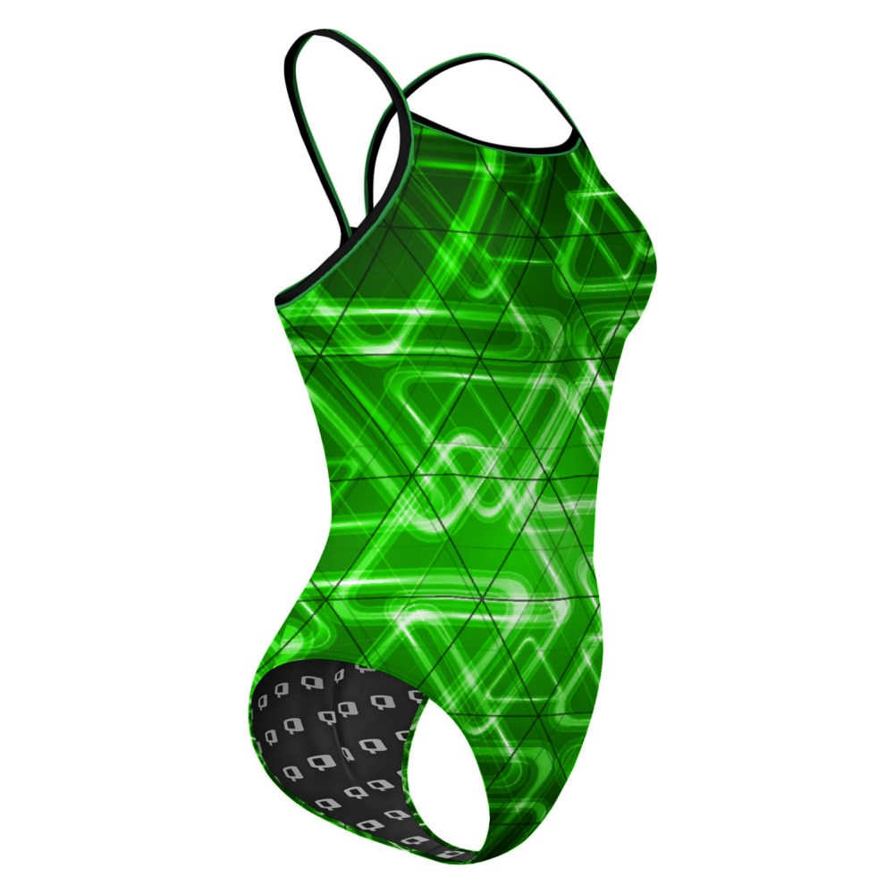 Neon Alien Skinny Strap Swimsuit