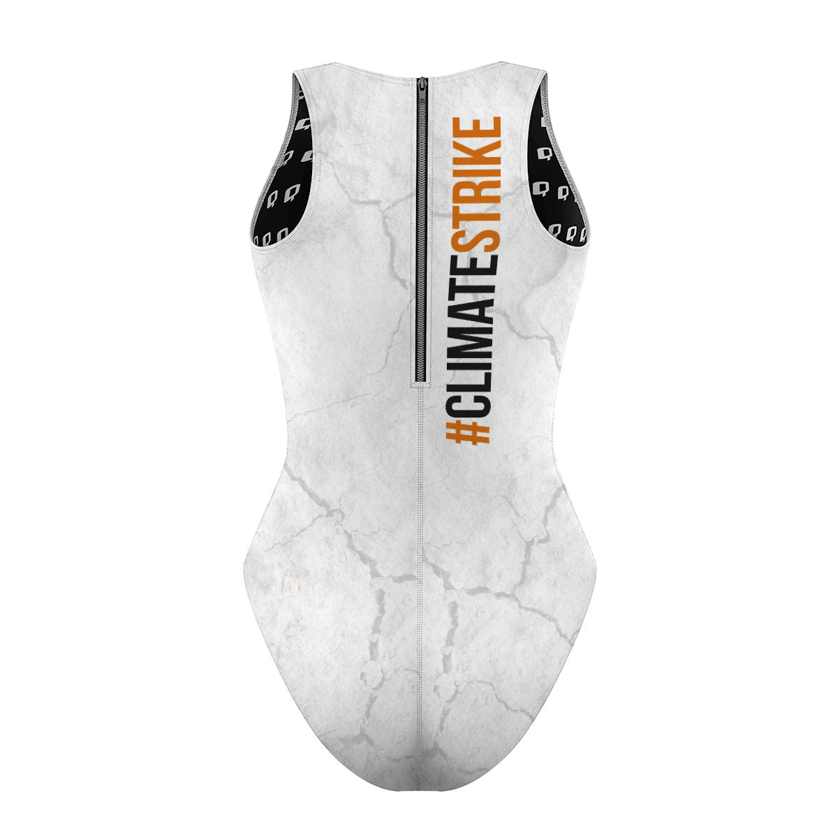 Climate Strike_White - Women Waterpolo Swimsuit Classic Cut