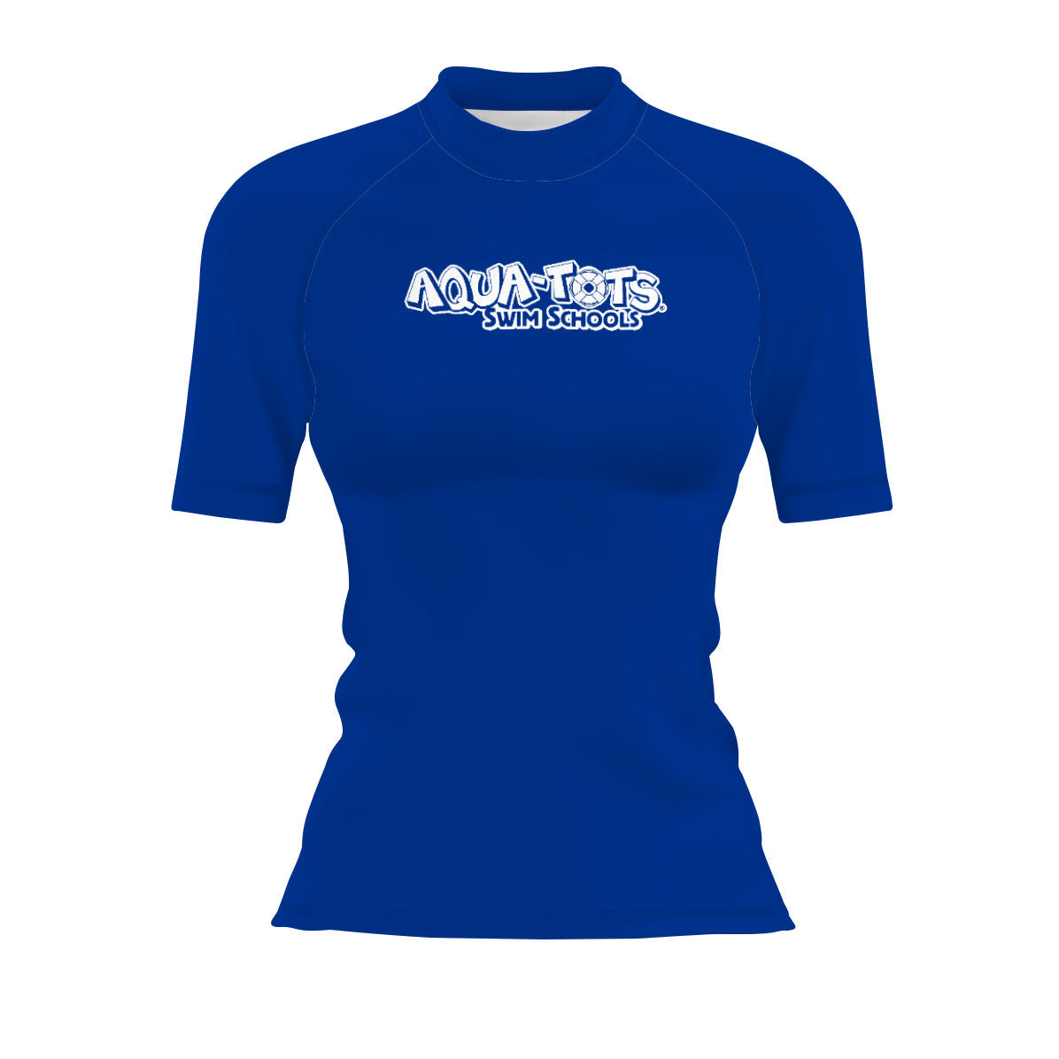Aqua Tots Swim Schools Blue - Women's Surf UPF50+ Short Sleeve Rash Guard