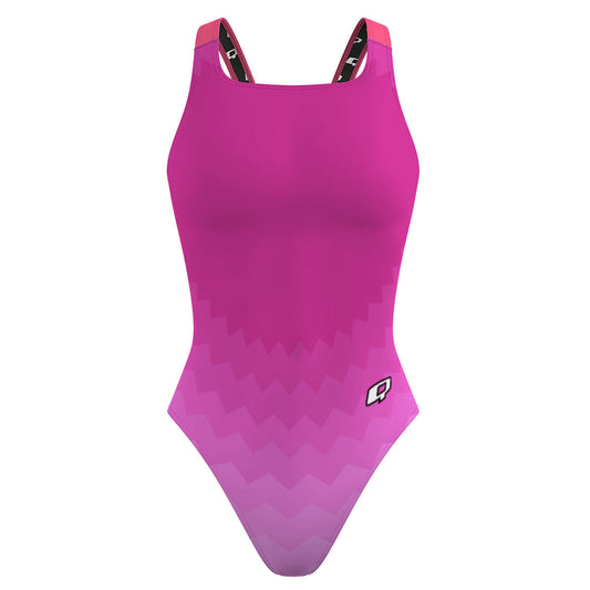 Pink Waves - Classic Strap Swimsuit