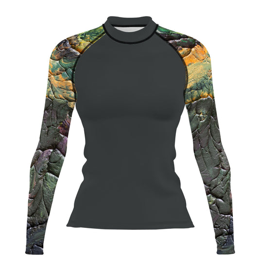 Green Splatter - Women's Surf UPF50+ Long Sleeve Rash Guard