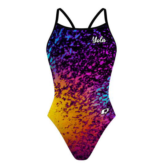 Yola - Retro Splash - Skinny Strap Swimsuit