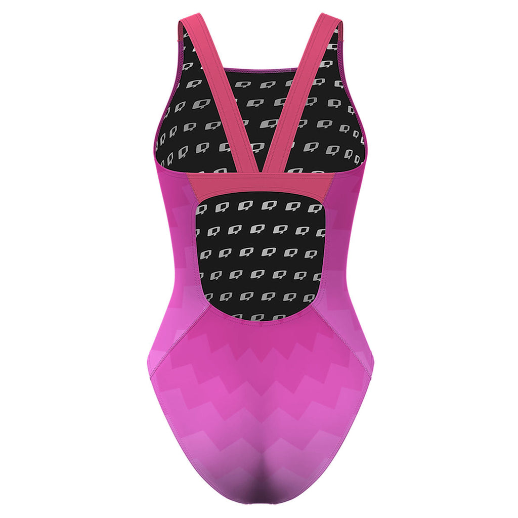 Pink Waves - Classic Strap Swimsuit