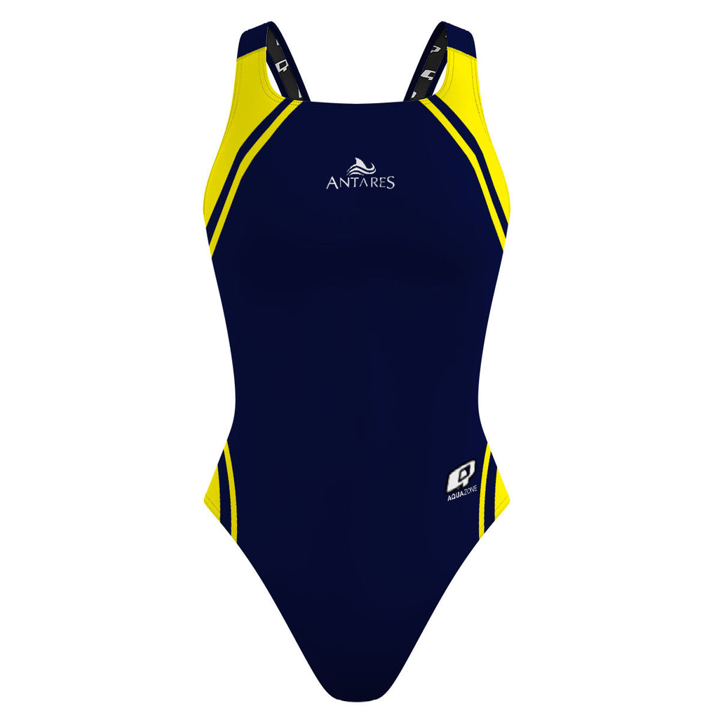 PBT Racer Waves Marino/Amarillo - Classic Strap Swimsuit